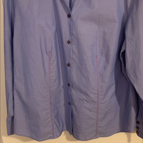 Talbots Blue Casual Button Down Shirt - size 14W - Picture 7 of 7